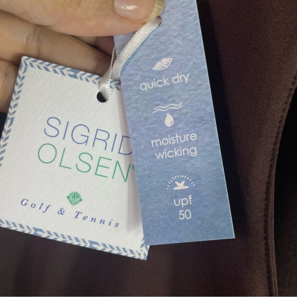 NWT Sigrid Olsen Golf & Tennis Tank Top Moisture Wicking Quick Dry UPF 50 Size L - Picture 10 of 11